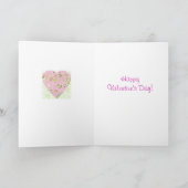 水彩画のピンクのハートのCollageValentineの日カード シーズンカード (内部)