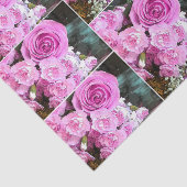 水彩画のピンクのバラのカーネーションのベビーの呼吸 薄葉紙 (詳細)