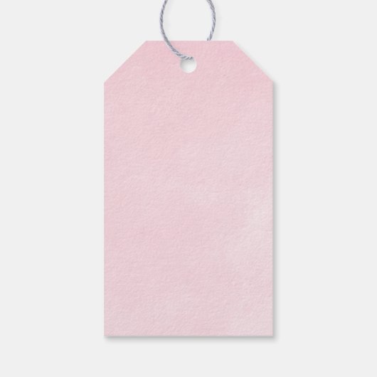 水彩画のピンクのバラのブライダルシャワーのギフトのラベル ギフトタグ (裏面)