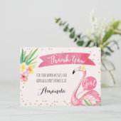 水彩画のピンクのフラミンゴのサンキューカード サンキューカード (スタンド正面)