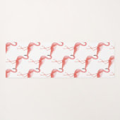 水彩画のピンクのフラミンゴのブラシはラインカスタムをなでます ヨガマット (裏面(横))