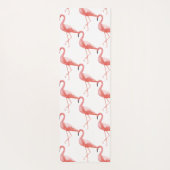 水彩画のピンクのフラミンゴのブラシはラインカスタムをなでます ヨガマット (裏面)