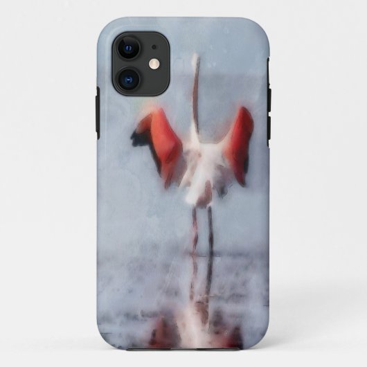 水彩画のピンクのフラミンゴ Case-Mate iPhoneケース (裏面)