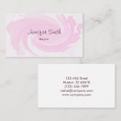 水彩画のピンクのブラシの打撃 名刺 (正面/裏面)