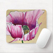 水彩画のピンクのポピー・アート・フラワー マウスパッド (マウス)