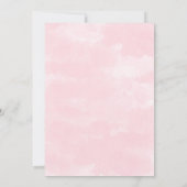 水彩画のピンクの女の子のベビーシャワー + 本を持って来て下さい 招待状 (裏面)