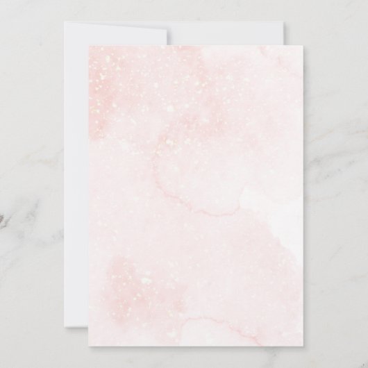 水彩画のピンクのStardust象のベビーシャワー 招待状 (裏面)