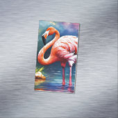 水彩画のピンク・フラミンゴのアートワーク マグネット名刺 (インサイチュ)