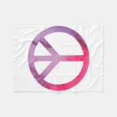 水彩画のピースサインのフリースブランケット フリースブランケット (正面(横))