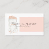水彩画のファッションのデザインのイラストレーションビジネス 名刺 (正面)