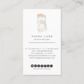 水彩画のファッションのデザインのイラストレーション 名刺 (裏面)