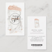 水彩画のファッションのデザインのイラストレーション 名刺 (正面/裏面)