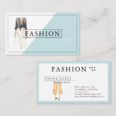 水彩画のファッションのデザインのイラストレーション 名刺 (正面/裏面)