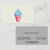 水彩画のファンキーでクールな湿ったアイスクリームコーン 名刺 (正面/裏面)