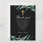 水彩画のファースト・ホーリー・コミュニオン写真のお礼 案内状 (正面)