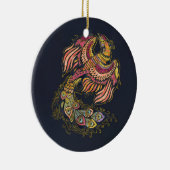水彩画のフェニックスの鳥 セラミックオーナメント (右)