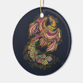 水彩画のフェニックスの鳥 セラミックオーナメント (左)