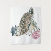 水彩画のフクロウ タペストリー (正面)