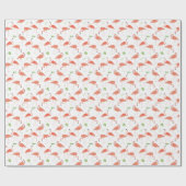 水彩画のフラミンゴのカスタムなリネン包装紙 ラッピングペーパー (フラット)