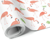 水彩画のフラミンゴのカスタムなリネン包装紙 ラッピングペーパー (ロールコーナー)