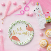 水彩画のフラミンゴのパーティーの紙皿 ペーパープレート (パーティー)