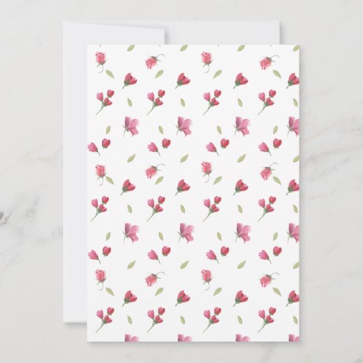 水彩画のフラミンゴのベビーシャワーの招待状 招待状 (裏面)