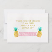 水彩画のフラミンゴの誕生日のサンキューカード サンキューカード (裏面)