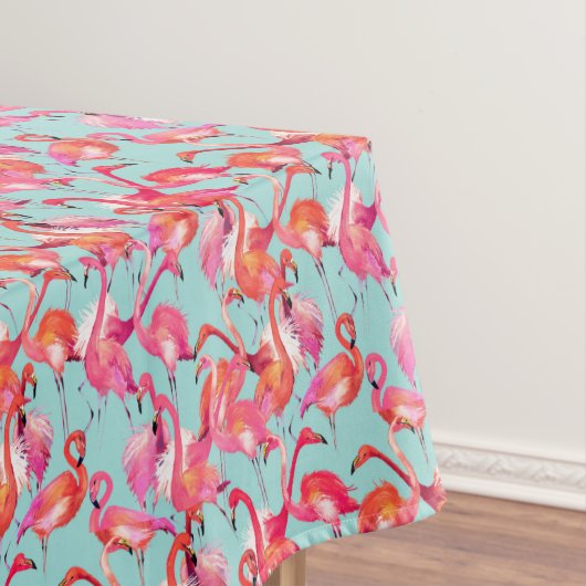 水彩画のフラミンゴは2つを集めました テーブルクロス (インサイチュ)
