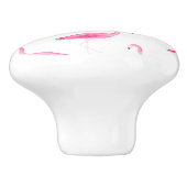 水彩画のフラミンゴパターン セラミックノブ (側面)