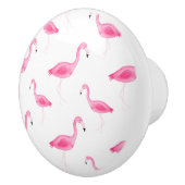 水彩画のフラミンゴパターン セラミックノブ (右)