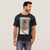 水彩画のフルートを演奏するカワウソ Tシャツ (正面フル)
