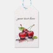水彩画のフレッシュチェリートリオ - オーダーメイド ギフトタグ (裏面)