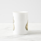 水彩画のブラウンのバニーのティーカップ ボーンチャイナマグカップ (正面)