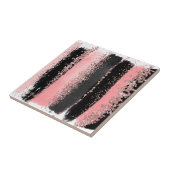 水彩画のブラシの打撃のばら色の金ゴールドのフェイクなグリッター タイル (側面)