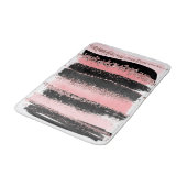 水彩画のブラシの打撃のばら色の金ゴールドのフェイクなグリッター バスマット (アングル)