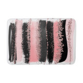 水彩画のブラシの打撃のばら色の金ゴールドのフェイクなグリッター バスマット (正面)