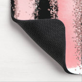 水彩画のブラシの打撃のばら色の金ゴールドのフェイクなグリッター マウスパッド (コーナー)