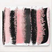 水彩画のブラシの打撃のばら色の金ゴールドのフェイクなグリッター マウスパッド (正面)