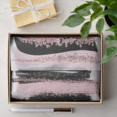 水彩画のブラシの打撃のばら色の金ゴールドのフェイクなグリッター 薄葉紙 (ギフト)