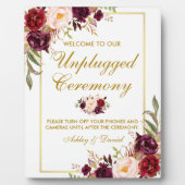 水彩画のブルゴーニュ結婚の無詰め式 フォトプラーク (正面)