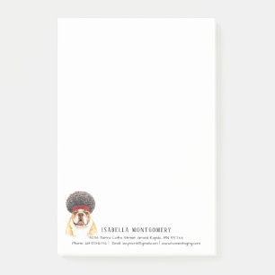 水彩画のブルドッグのパーソナライズなノート ポストイット