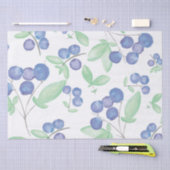 水彩画のブルーベリーのティッシュペーパー 薄葉紙 (クラフト)