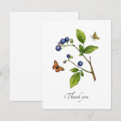 水彩画のブルーベリー　フラット　サンキューカード サンキューカード (正面/裏面)