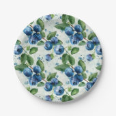 水彩画のブルーベリー ペーパープレート (正面)