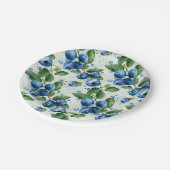 水彩画のブルーベリー ペーパープレート (アングル)