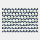 水彩画のブルーベリー ラッピングペーパーシート (正面)