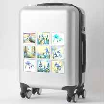 水彩画のブルーベルフラワーのスクラップブック