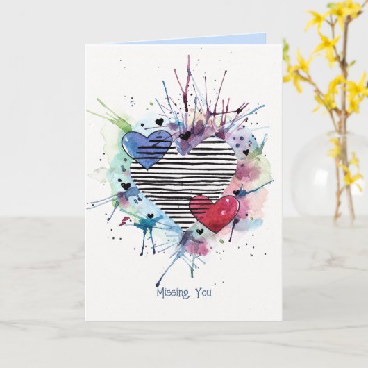 水彩画のプレゼントを持った雪だるまのカード カード (黄色い花)