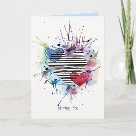 水彩画のプレゼントを持つ雪だるまのカード カード (正面)