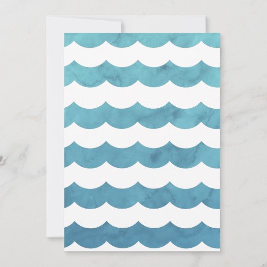 水彩画のプールのパーティの招待状 招待状 (裏面)